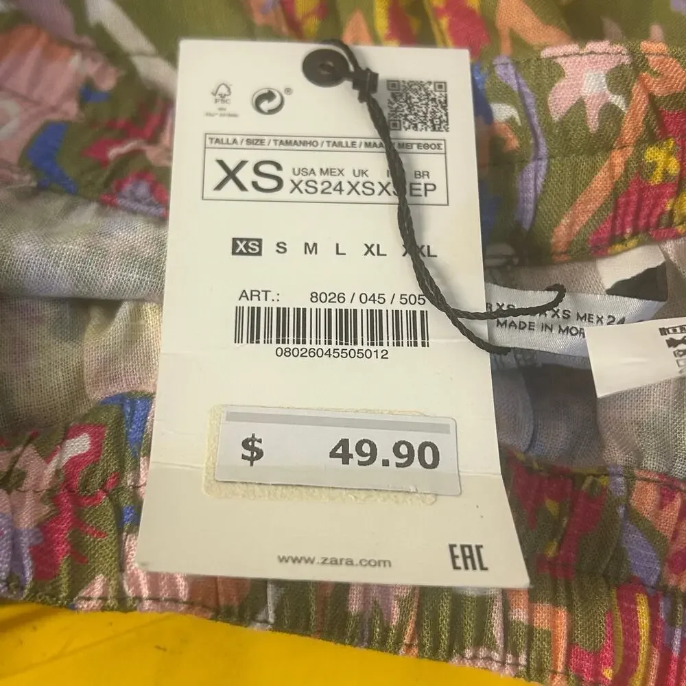 Zara colorful geometric pattern shorts XS elastic waist